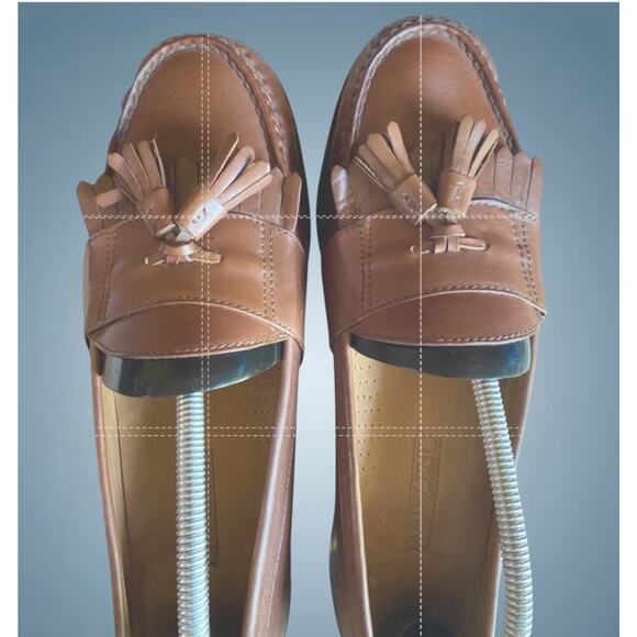 Lands End Mens 10.5M Brown Leather Tassel Loafers Preppy Academia Shoes